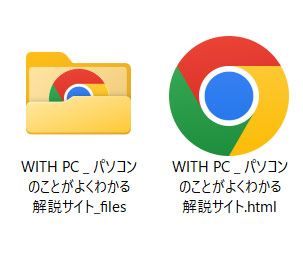 パソコンに保存されたサイト