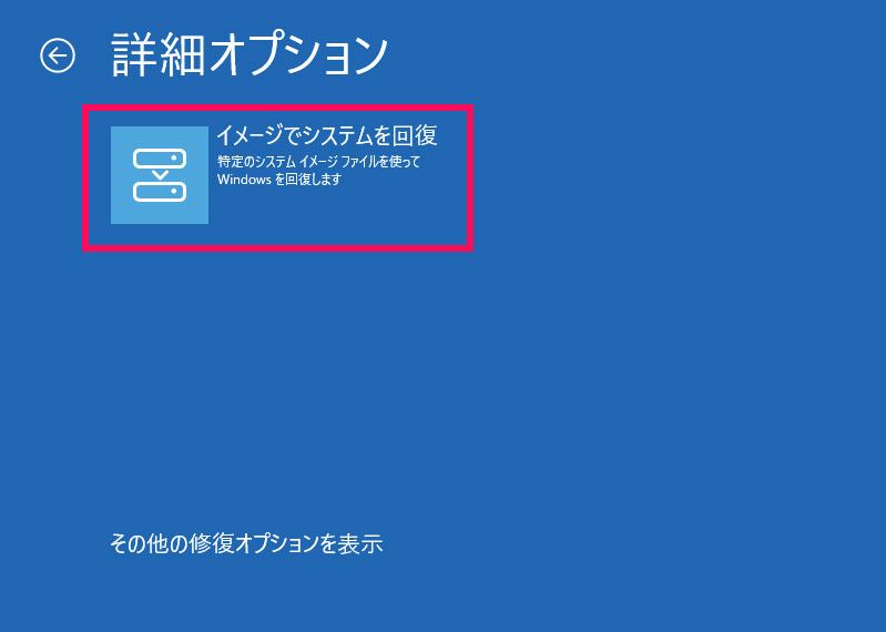 回復方法を選択する手順4